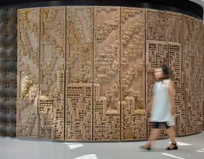3D-printed sand wall at Museum of the Future