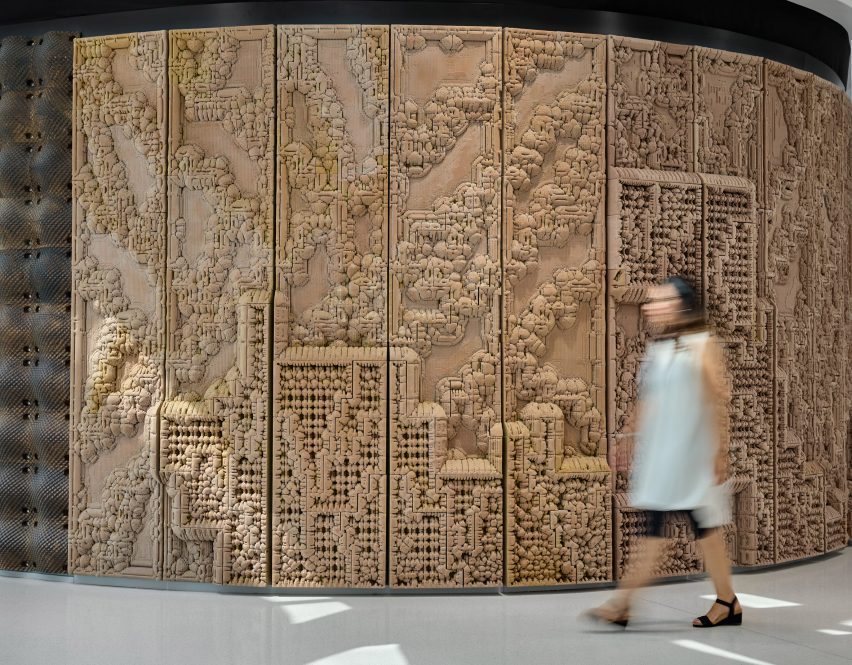3D-printed sand wall at Museum of the Future