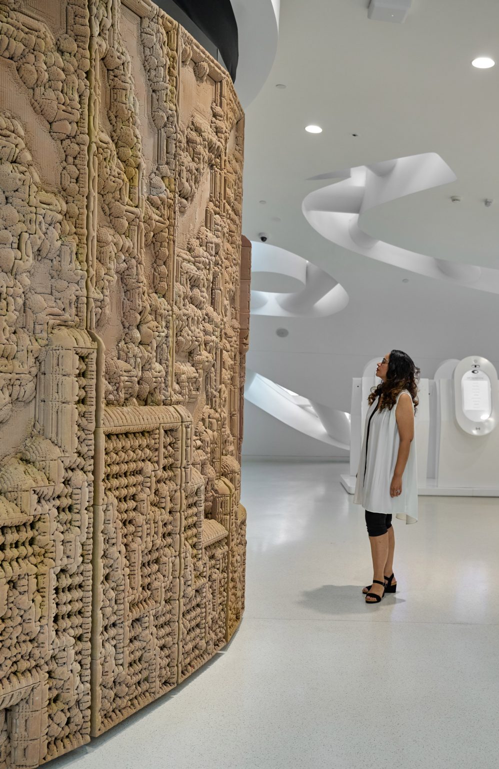 3D-printed sand wall at Museum of the Future
