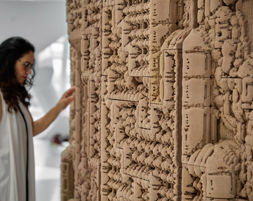 3D-printed sand wall at Museum of the Future