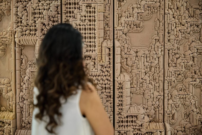 3D-printed sand wall at Museum of the Future