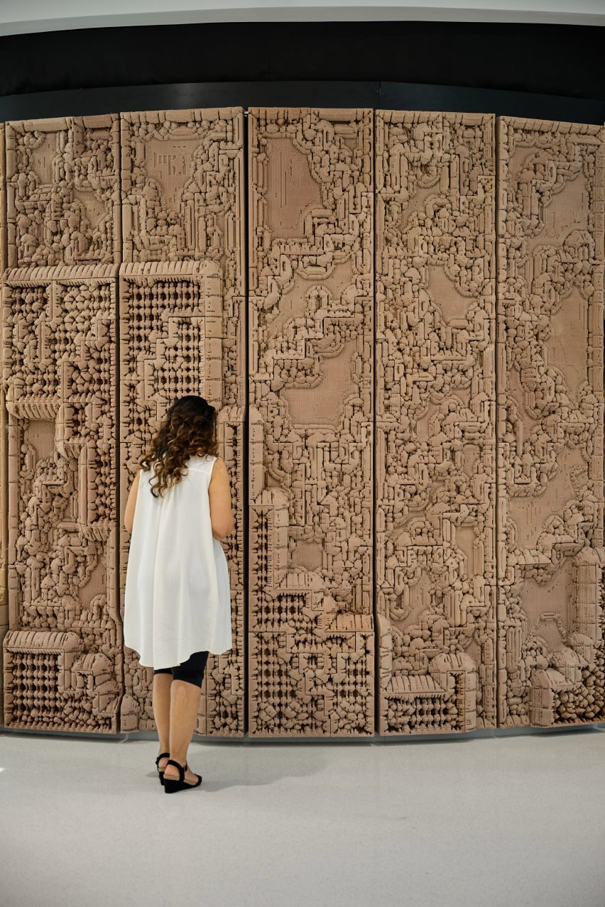 3D-printed sand wall at Museum of the Future