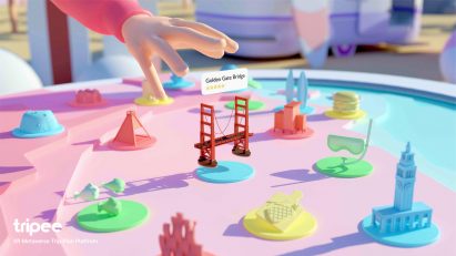 Render of a metaverse-based travel platform