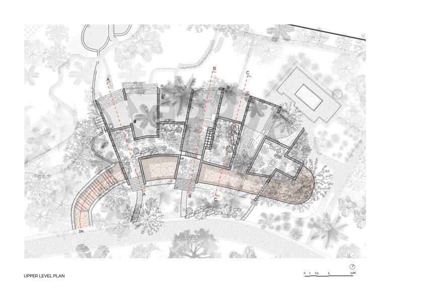 Roof level plan community centre in Bangalore by A Threshold