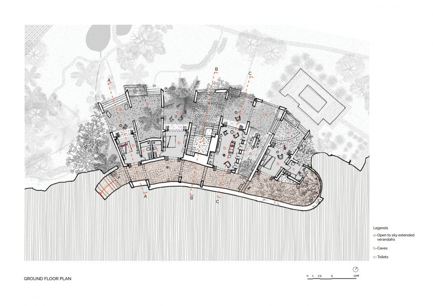 Ground floor plan community centre in Bangalore by A Threshold