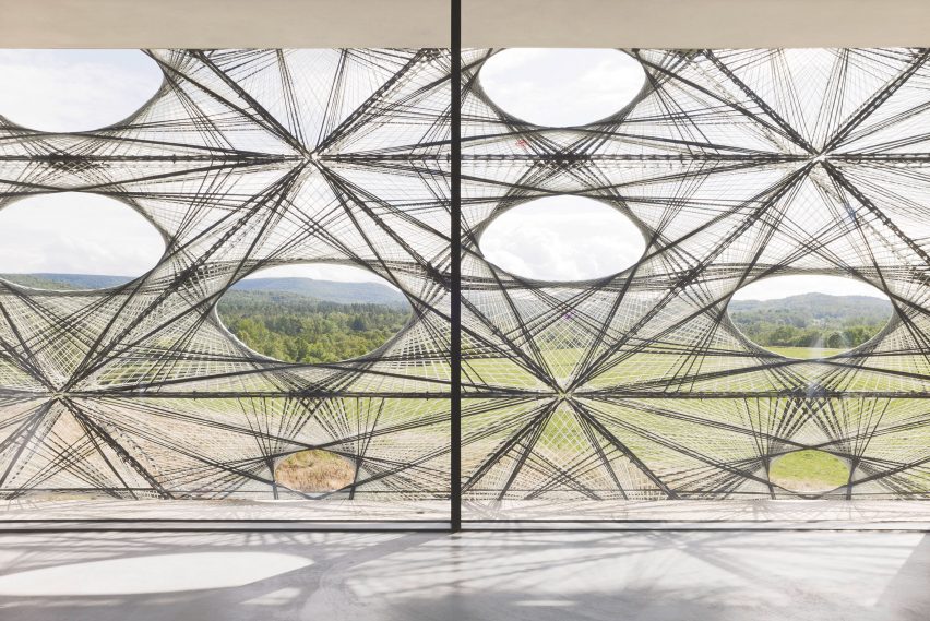 Woven facade of the Texoversum school of textiles at Reutlingen University of Applied Sciences