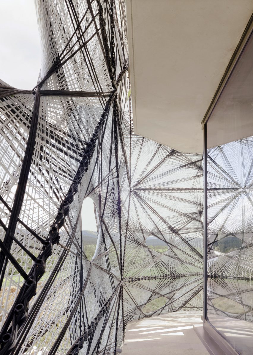 Woven facade at the Texoversum school of textiles at Reutlingen University of Applied Sciences