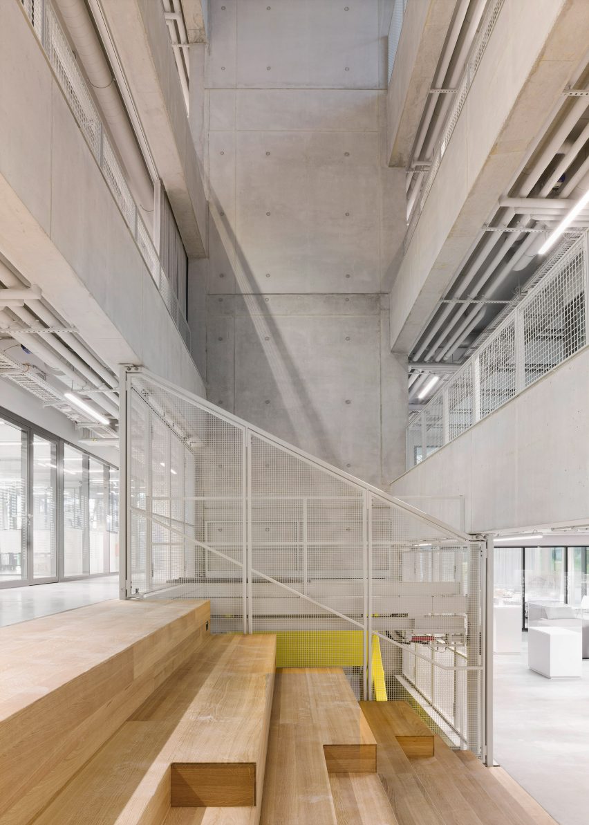 Stepped interior at the Texoversum school of textiles at Reutlingen University of Applied Sciences