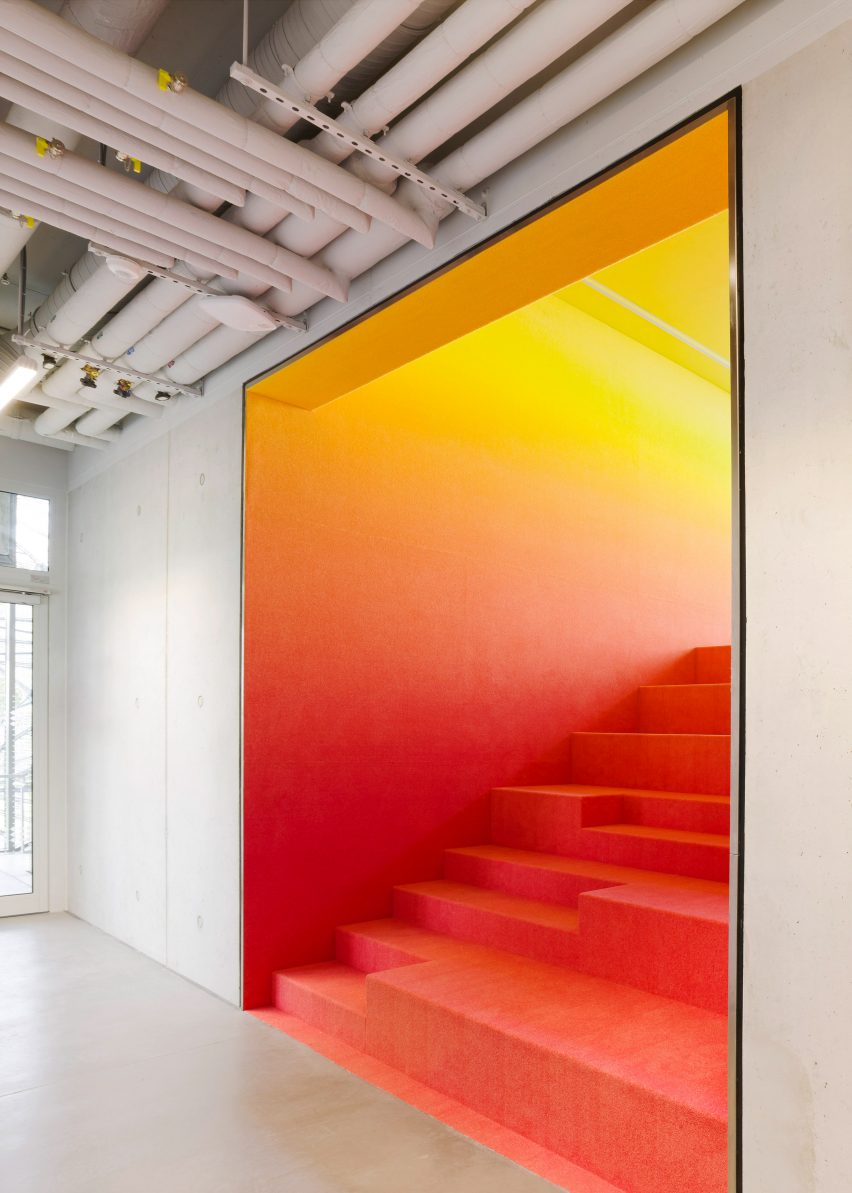 Interior of the Texoversum school of textiles at Reutlingen University of Applied Sciences