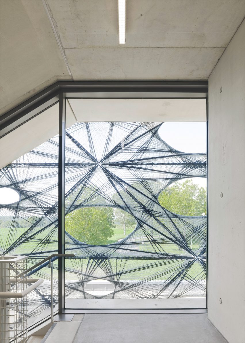 Woven facade at the Texoversum school of textiles at Reutlingen University of Applied Sciences