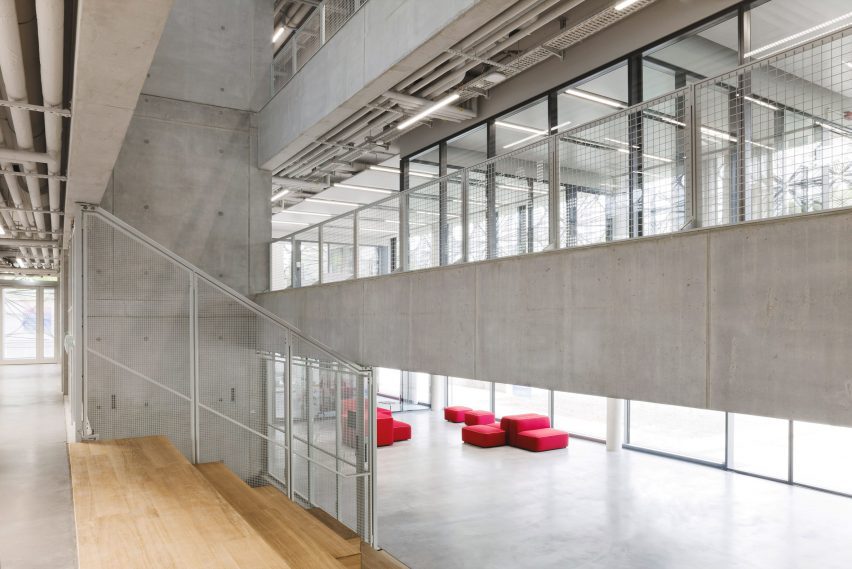 Interior of Texoversum school of textiles by Allmannwappner and Menges Scheffler Architekten