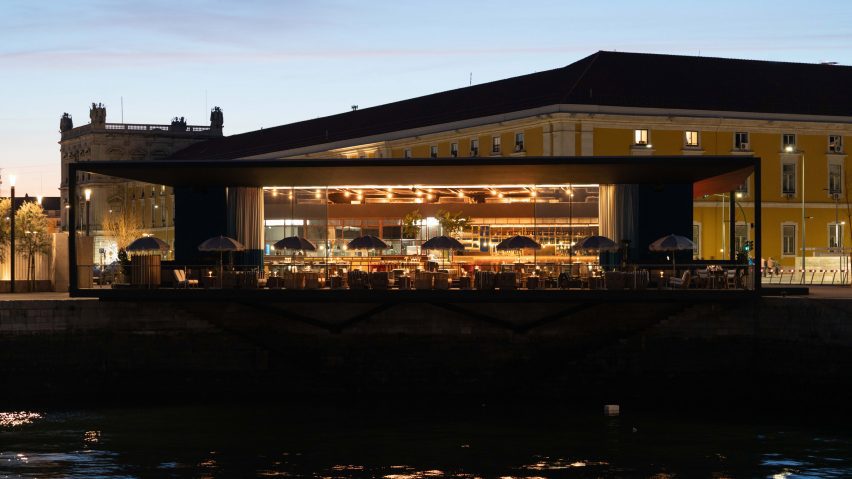 Exterior of restaurant in Lisbon, Portugal