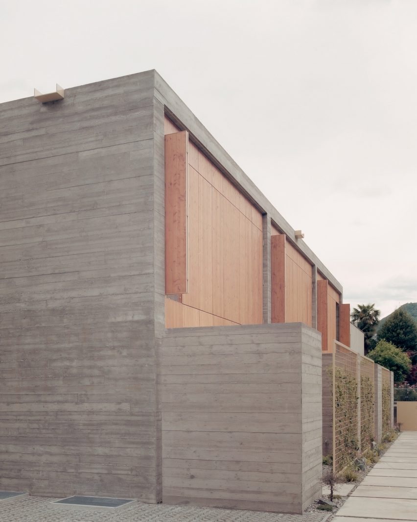 Concrete terrace houses in Switzerland by Atelier Rampazzi