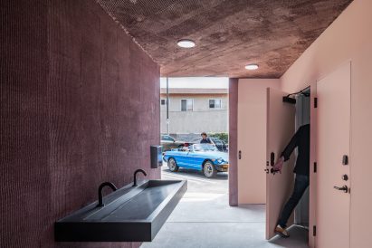 Passageway to parking lot