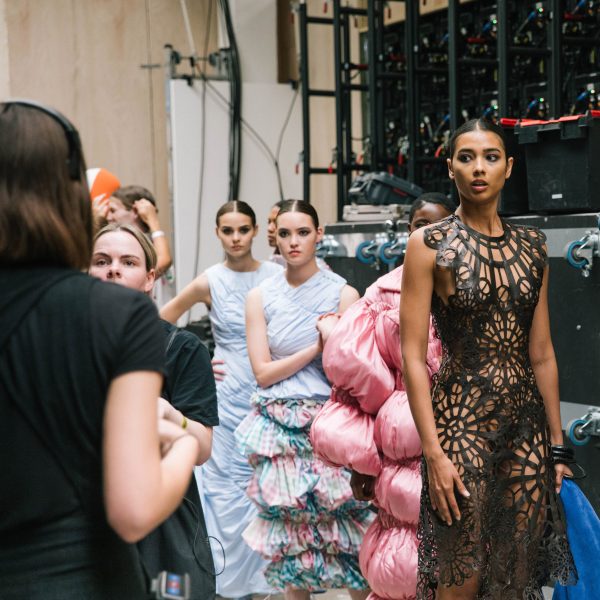 photo of the backstage at AUB Graduate Fashion Catwalk 2023