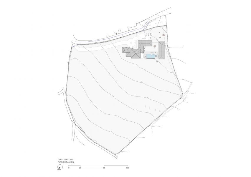 Site Plan of Spanish pool house by Baldo Arquitectura in Cantabria