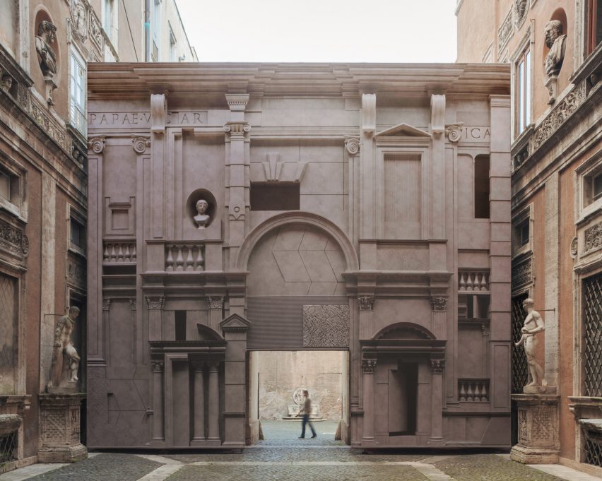 Temporary facade in Rome by ROBOCOOP