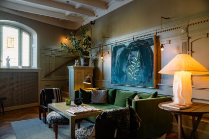 Photograph of a sitting room at the Ett Hem hotel in Stockholm