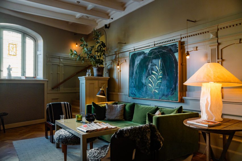 Photograph of a sitting room at the Ett Hem hotel in Stockholm