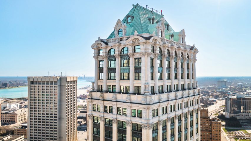 Restored Book Tower in Detroit features hospitality venues by Method Co