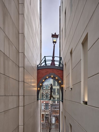 Canal Skybridge by Franky spans two buildings in Amsterdam