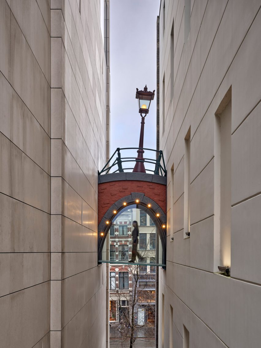Canal Skybridge by Franky spans two buildings in Amsterdam