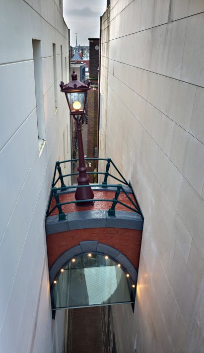 Canal Skybridge by Franky spans two buildings in Amsterdam