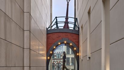 Canal Skybridge by Franky spans two buildings in Amsterdam