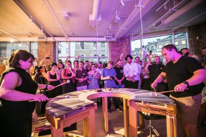 The Ceramophone is a musical instrument with keys made of porcelain tiles
