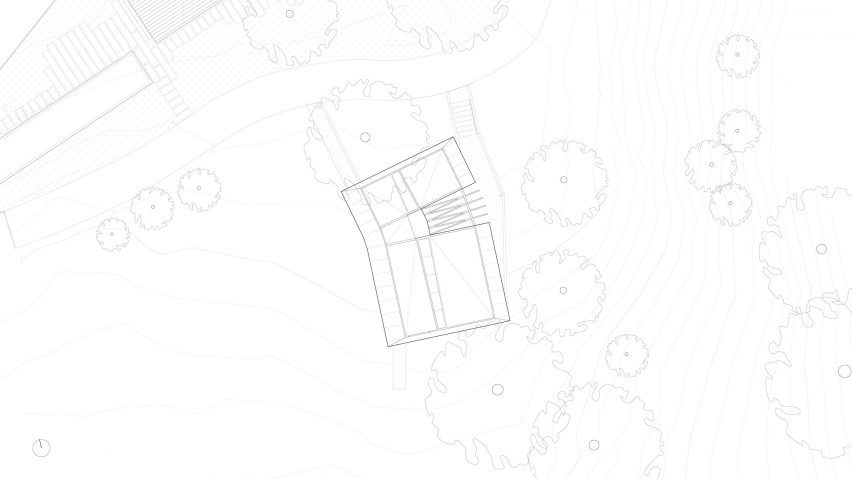 plan drawing of diamond adu by Schwartz and Architecture