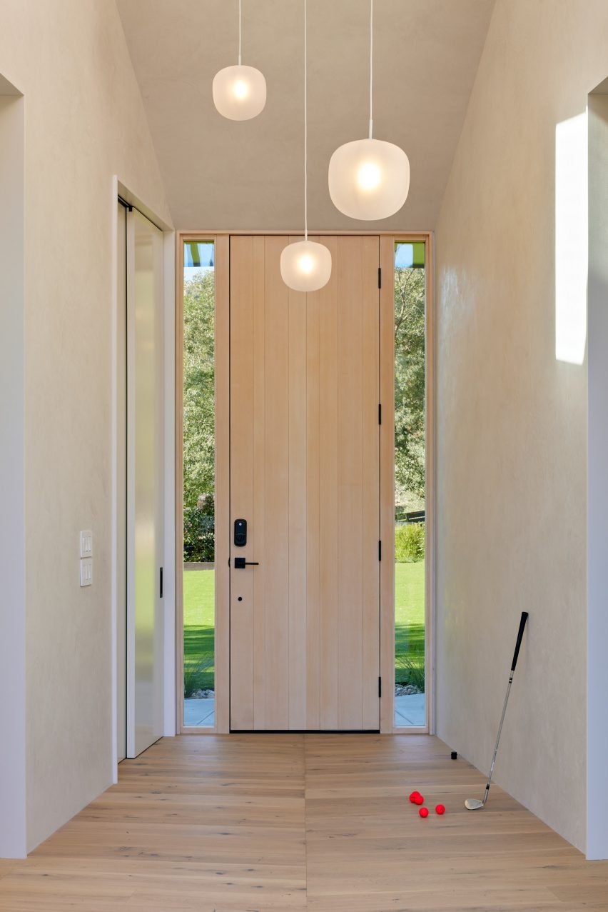 light wooden door