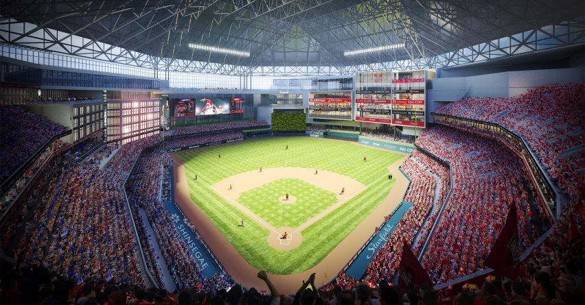 Render of a baseball stadium in South Korea
