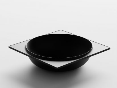 Black bath tub on white background