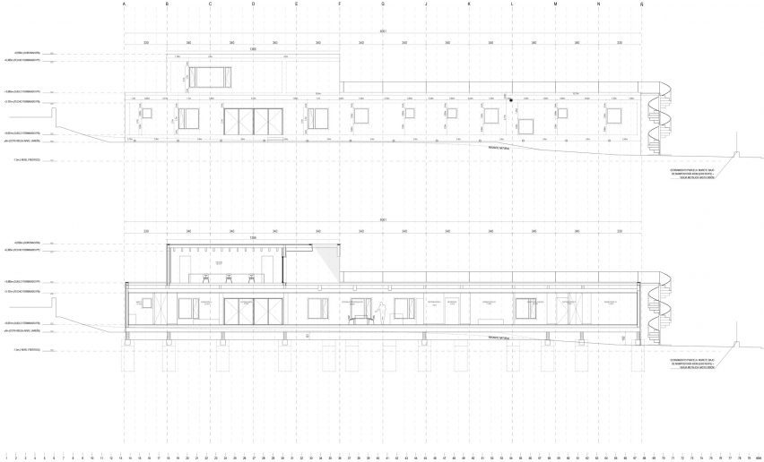 Section drawing of Casa Eñe by Estudio Albar in Spain