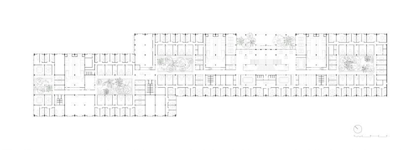Plan drawing of university campus in the Netherlands by Civic architects and VDNDP