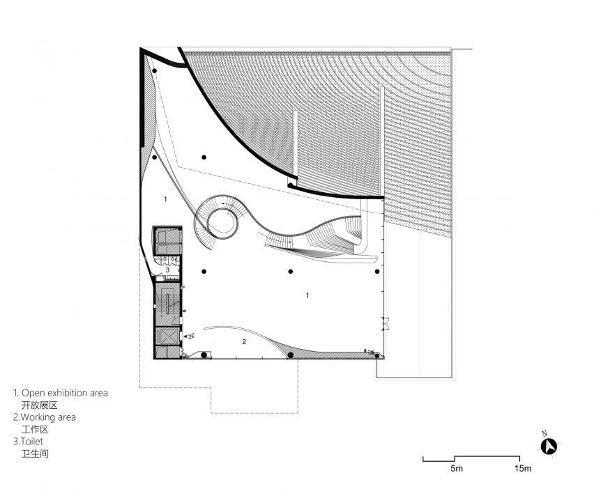 First floor plan of Nanchang OCT Contemporary Arts Centre by Decode Urbanism Office
