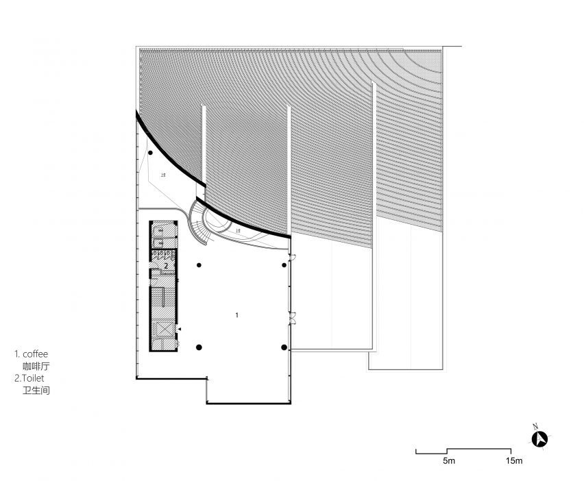 Second floor plan of Nanchang OCT Contemporary Arts Centre by Decode Urbanism Office