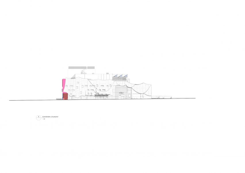 Elevation drawing of the Geelong Arts Centre by ARM Architecture