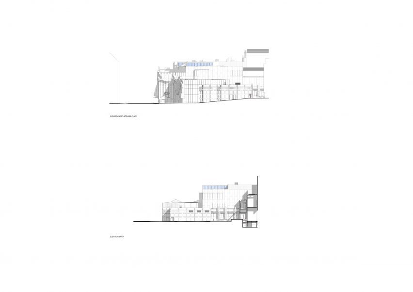Elevation drawing of the Geelong Arts Centre by ARM Architecture