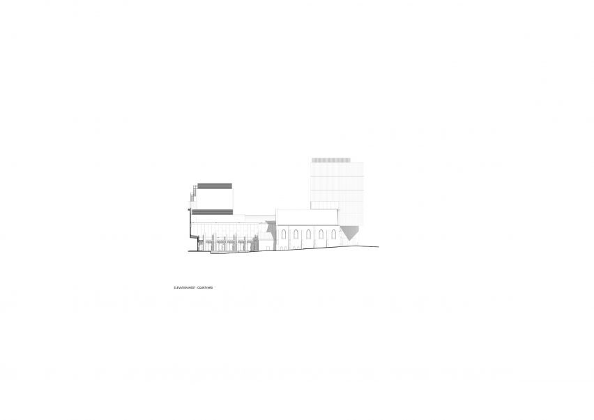 Elevation drawing of the Geelong Arts Centre by ARM Architecture