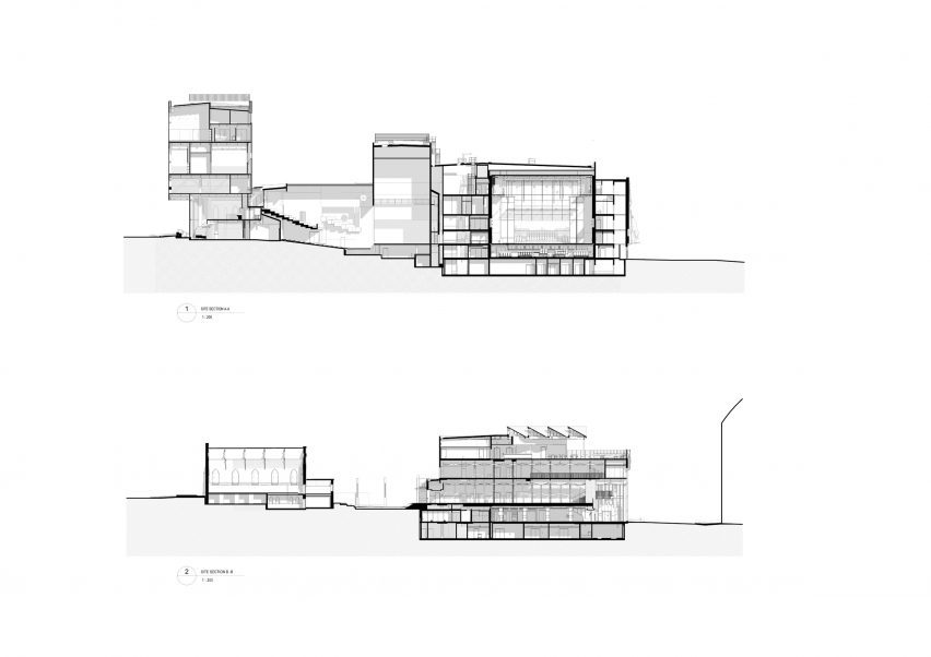 Section drawing of the Geelong Arts Centre by ARM Architecture