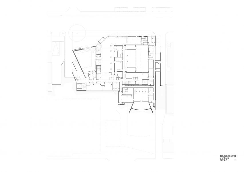 Ground floor plan of the Geelong Arts Centre by ARM Architecture