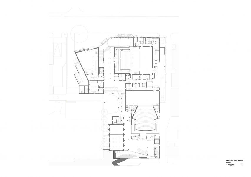First floor plan of the Geelong Arts Centre by ARM Architecture