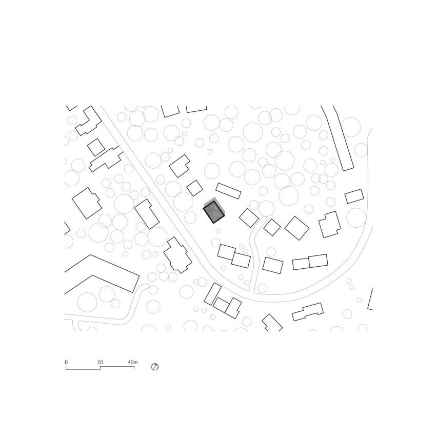 Site plan drawing of home renovation in France by Atelier Delalande Tabourin