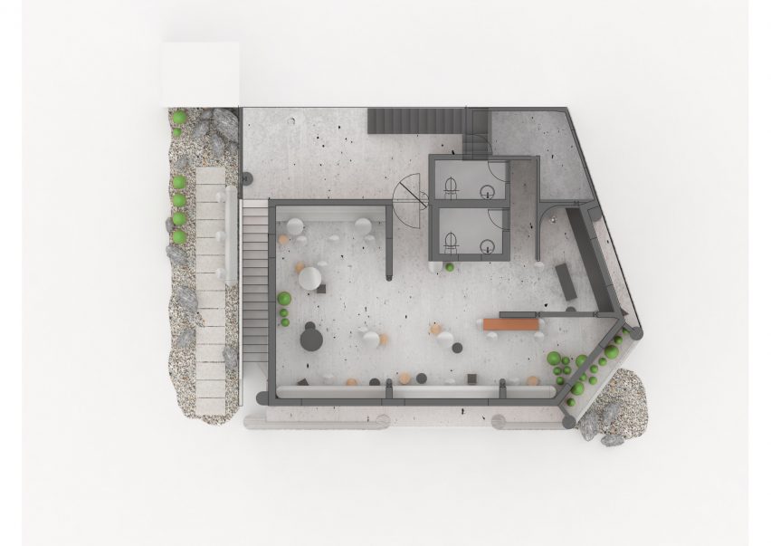 Plan drawing of bakery and cafe renovation by Sukchulmok in Seoul