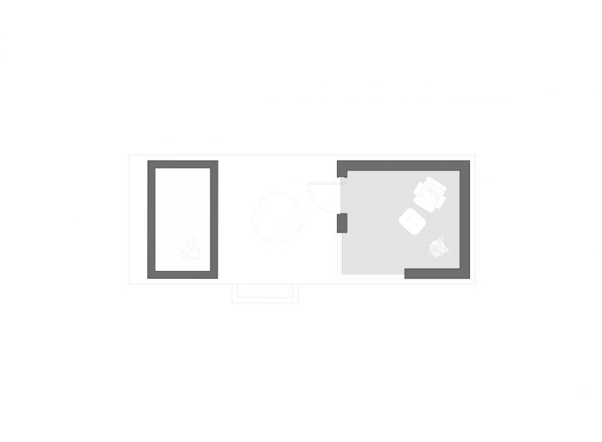 Floor plan of a garden pavilion by Will Gamble Architects