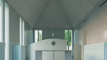Living room in Elogio del Grigio house by Antonino Cardillo