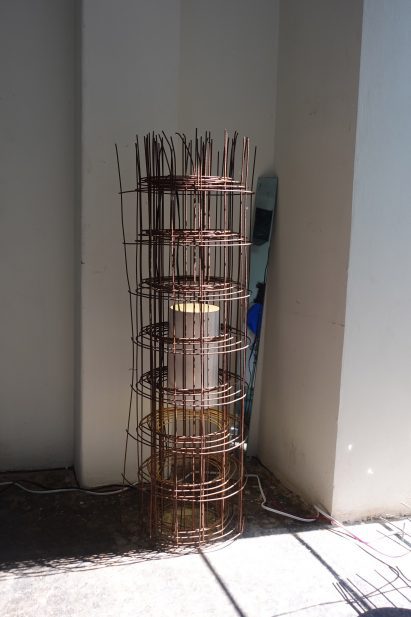 Lamp made with steel mesh