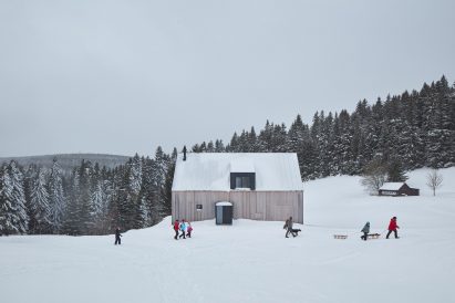Elevation of gabled house in Malá Úpa by Mar.s Architects