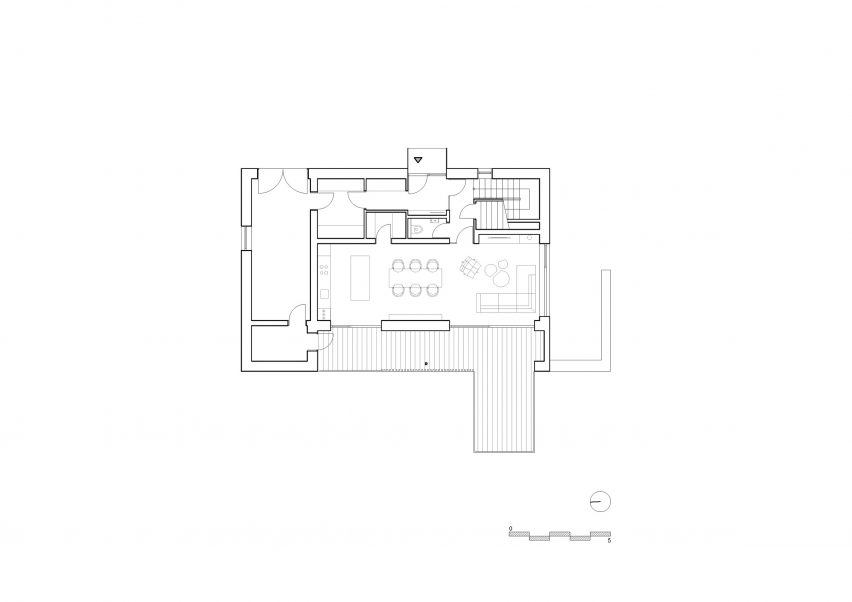 Ground floor plan of Family House Dolní Malá Úpa by Mar.s Architects